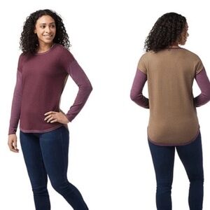 Smartwool Shadow Pine Colorblock Sweater Size XS